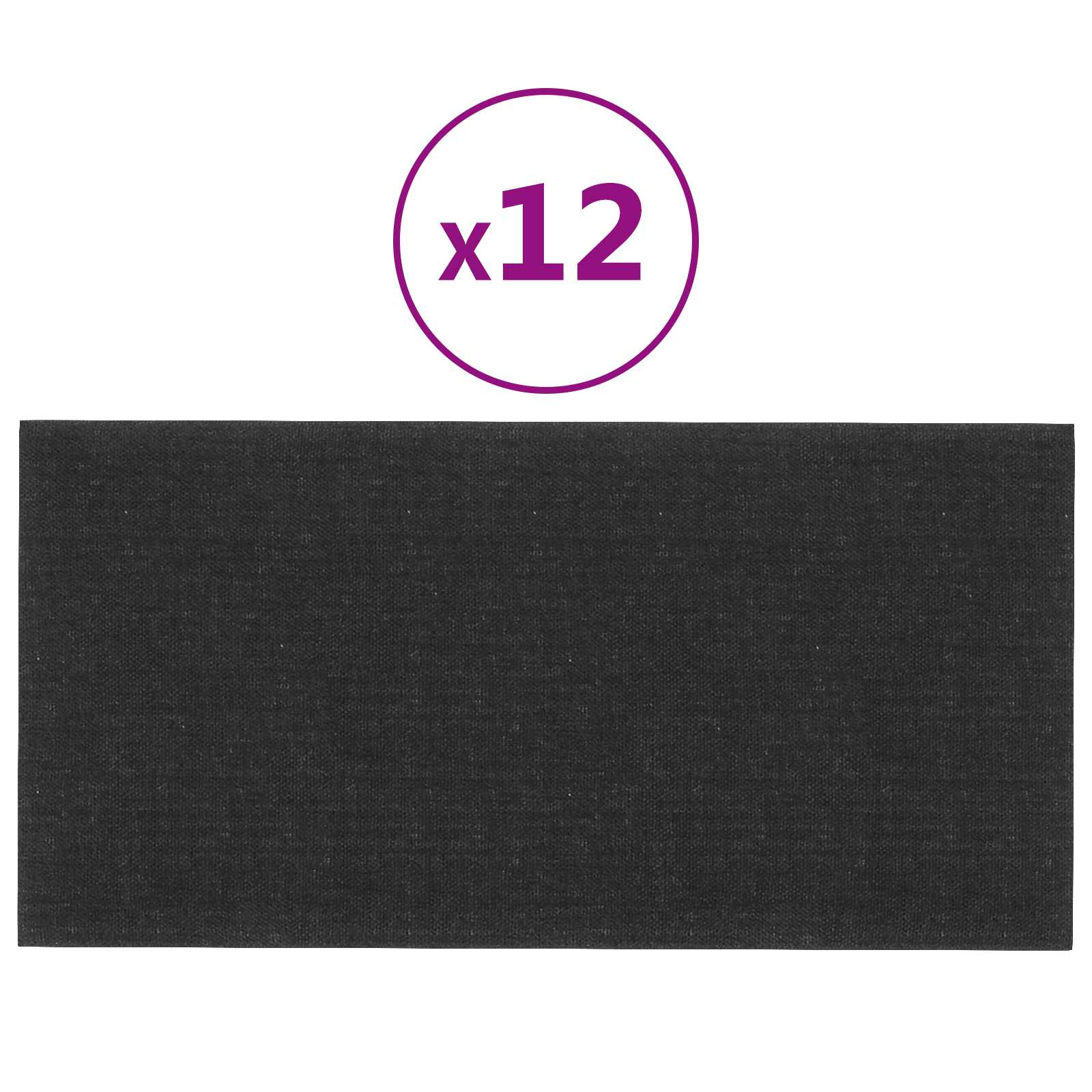 vidaXL Wejściowy zagłówek 12 pcs 60 x 30 cm Czarny tkanina