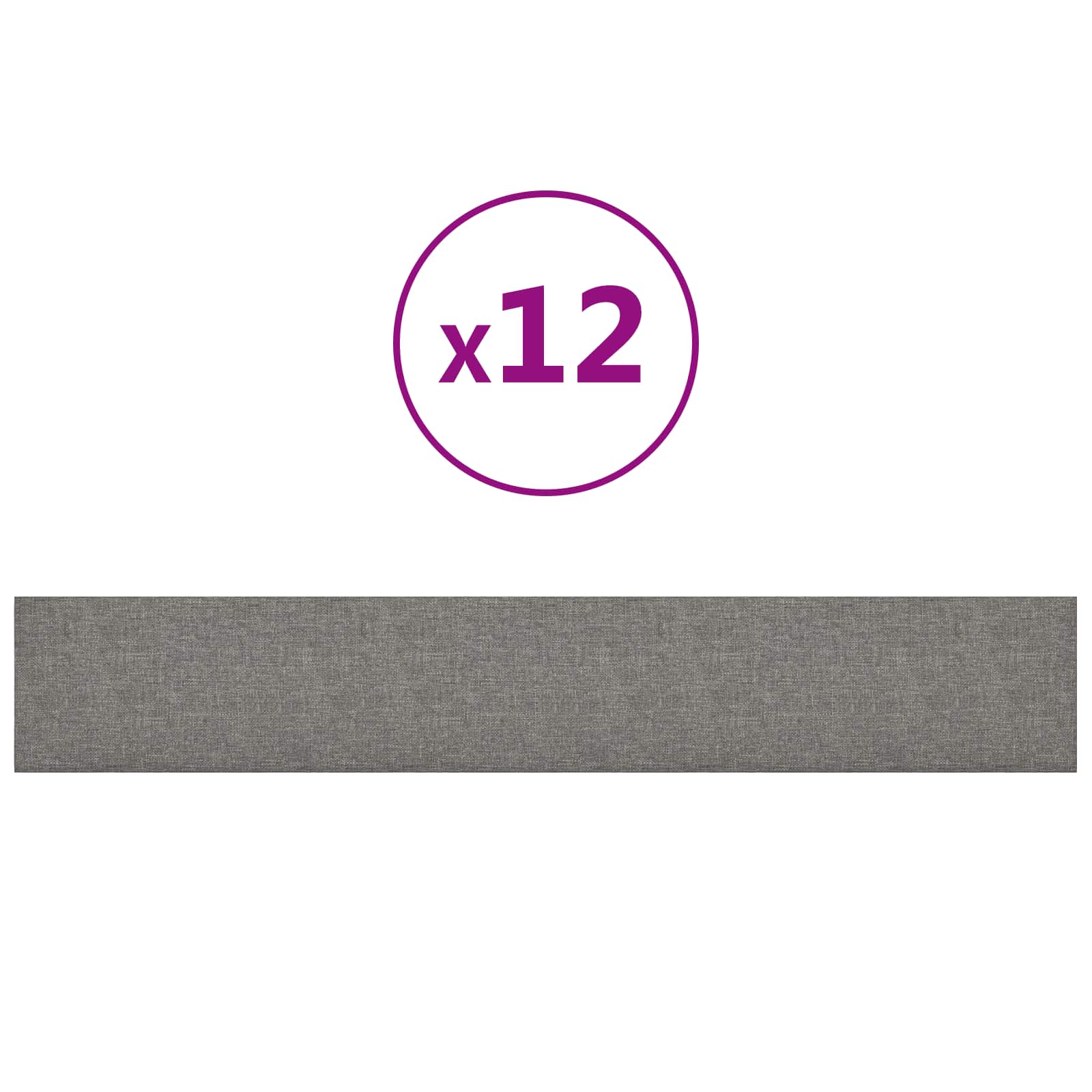vidaXL Wejściowy zagłówek 12 pcs 90 x 15 cm Jasnoszary tkanina