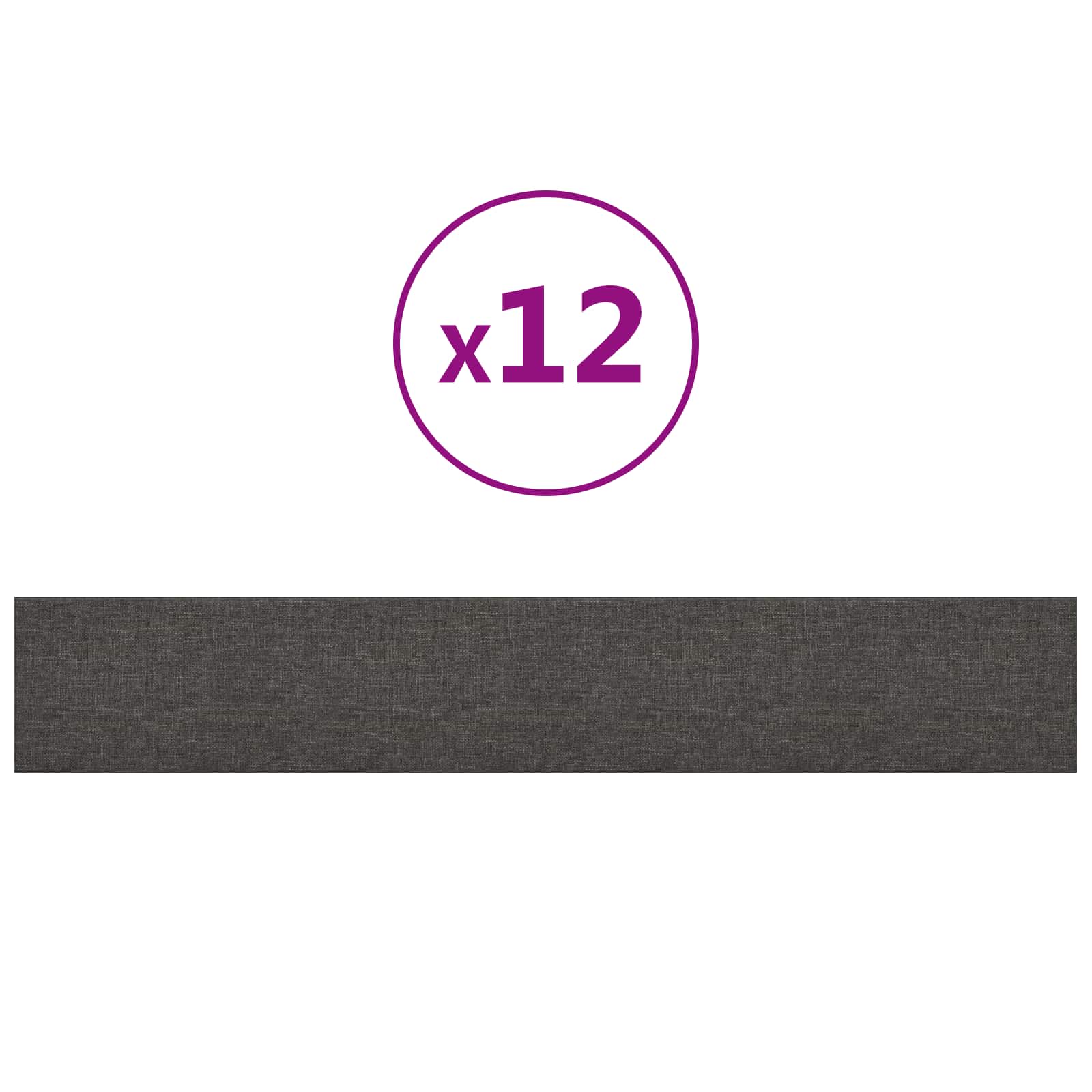 vidaXL Wejściowy zagłówek 12 pcs 90 x 15 cm Ciemnoszary tkanina