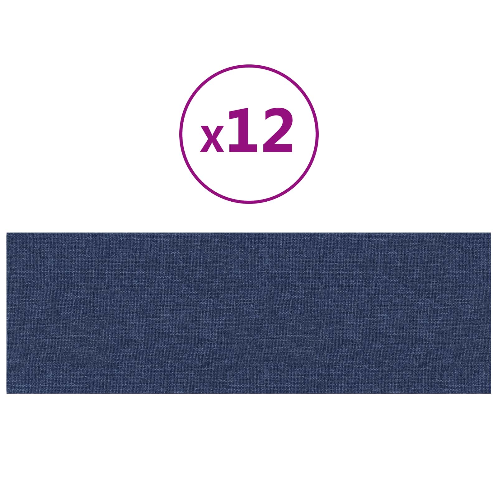 vidaXL Wejściowy zagłówek 12 pcs 90 x 30 cm Niebieski tkanina