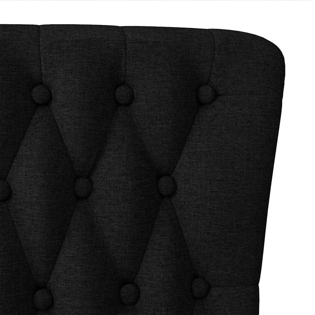 vidaXL Fotel typu slipper Czarny 56,5 x 70 x 110 cm tkanina