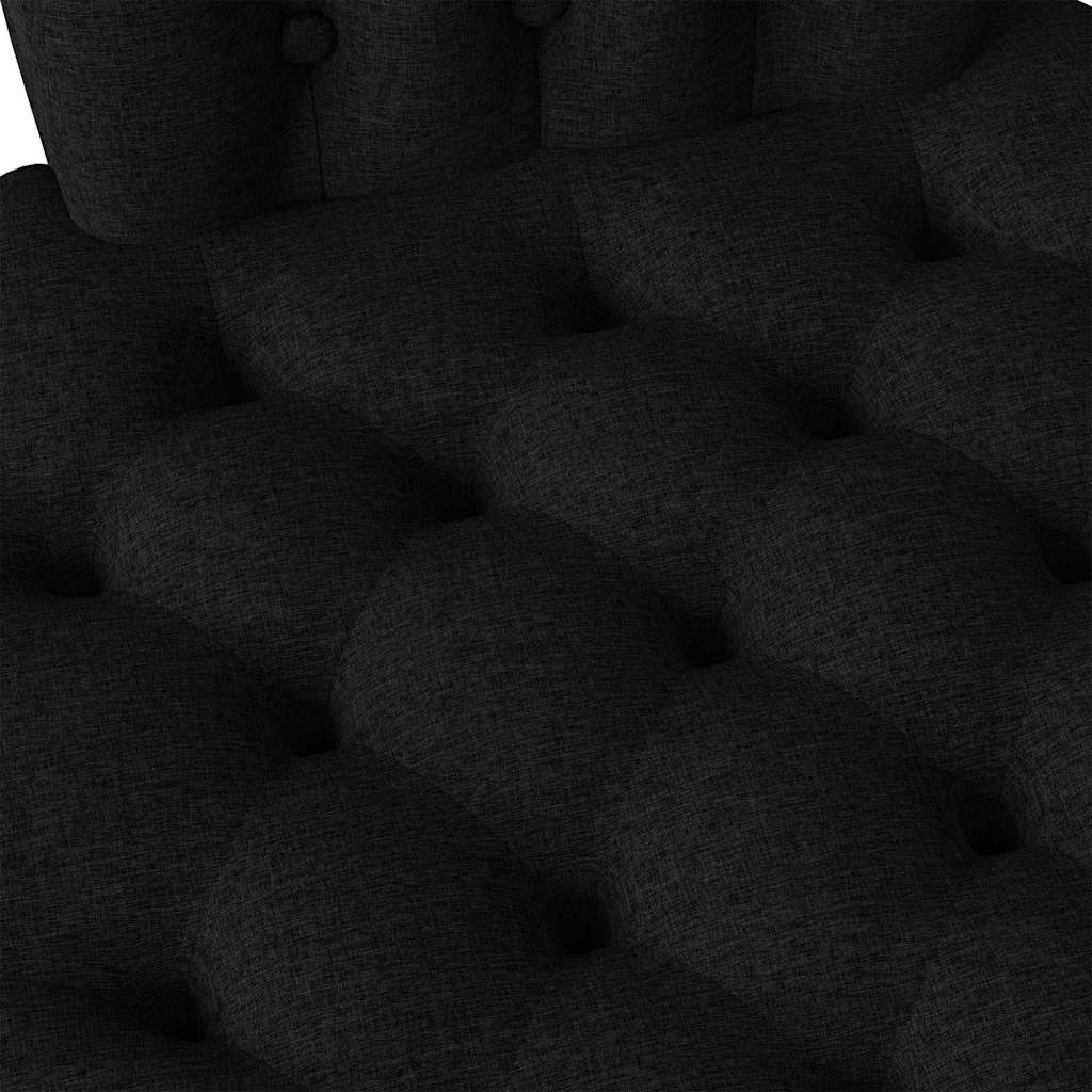 vidaXL Fotel typu slipper Czarny 56,5 x 70 x 110 cm tkanina