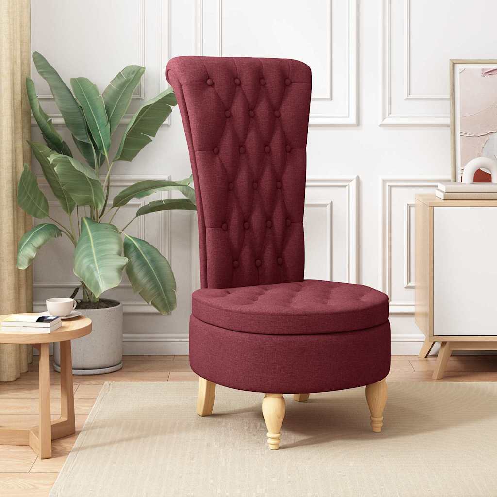 vidaXL Fotel typu slipper Czerwone wino 56,5 x 70 x 110 cm tkanina