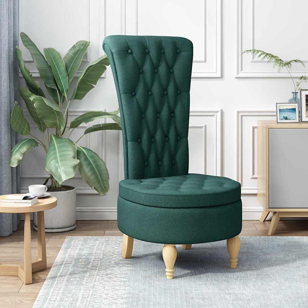 vidaXL Fotel typu slipper Ciemna zieleń 56,5 x 70 x 110 cm tkanina