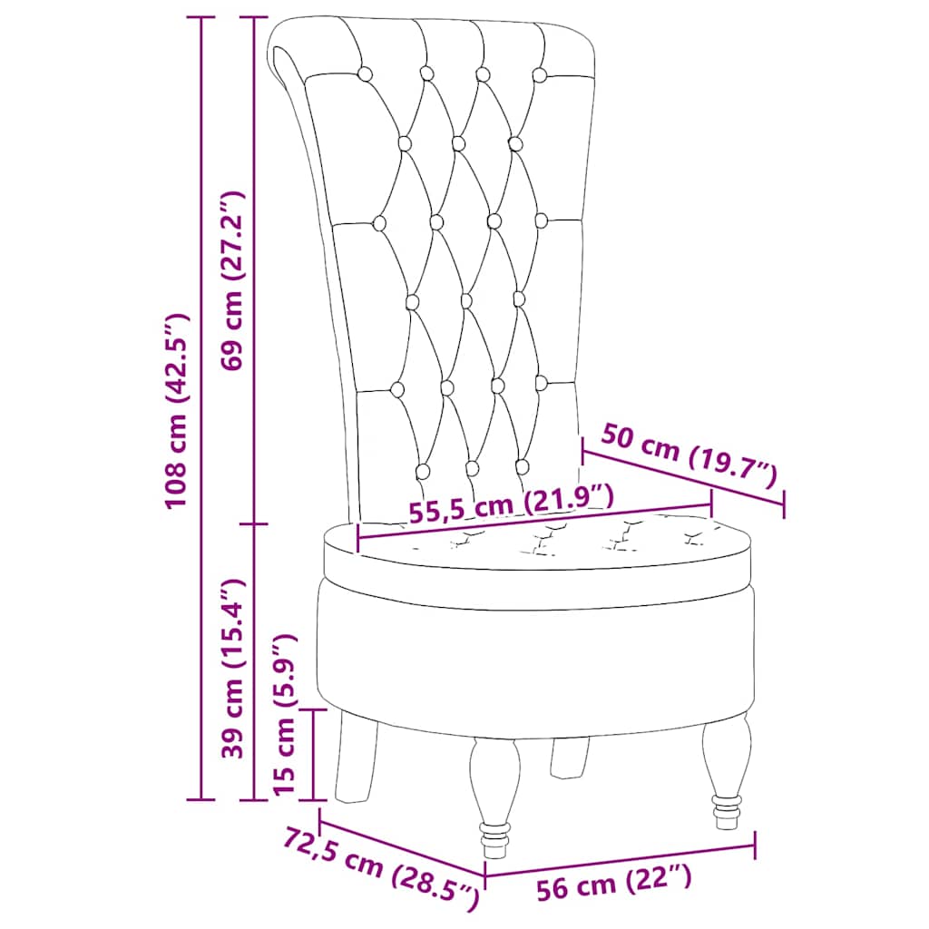vidaXL Fotel typu slipper Ciemna zieleń 56,5 x 70 x 110 cm tkanina