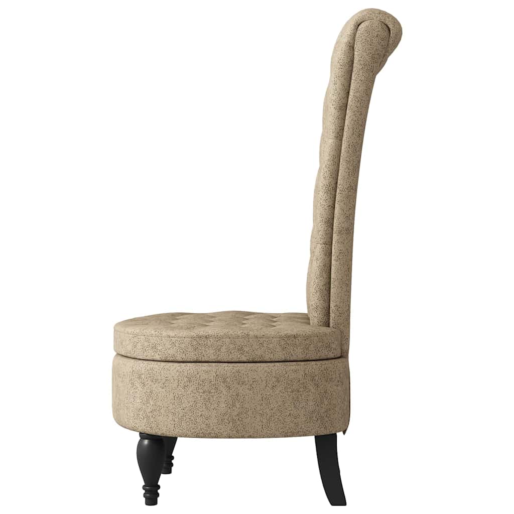 vidaXL Fotel typu slipper Jasnoszary 56,5 x 70 x 110 cm Skóra zamszowa