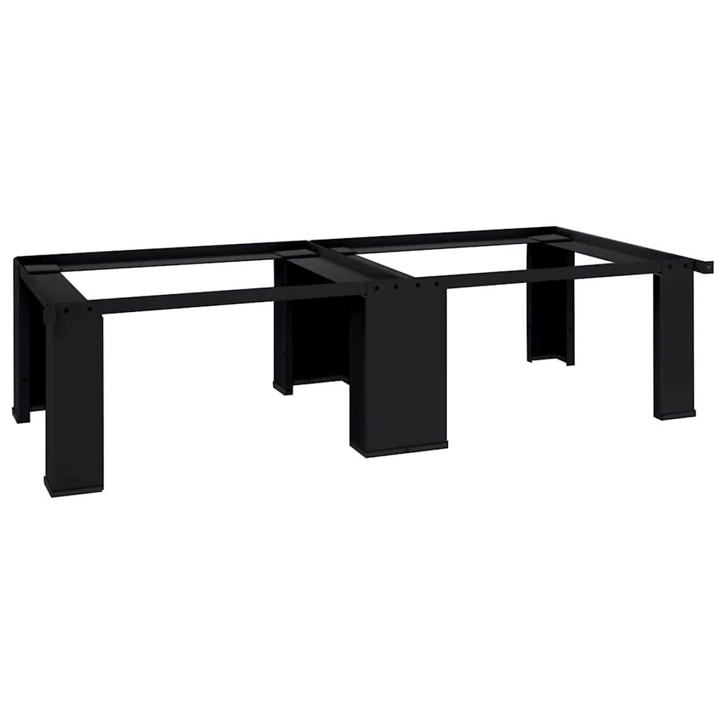 vidaXL Podstawka na Pralkę 2 pcs Czarny 127 x 54,5 x 32,5 cm Stal