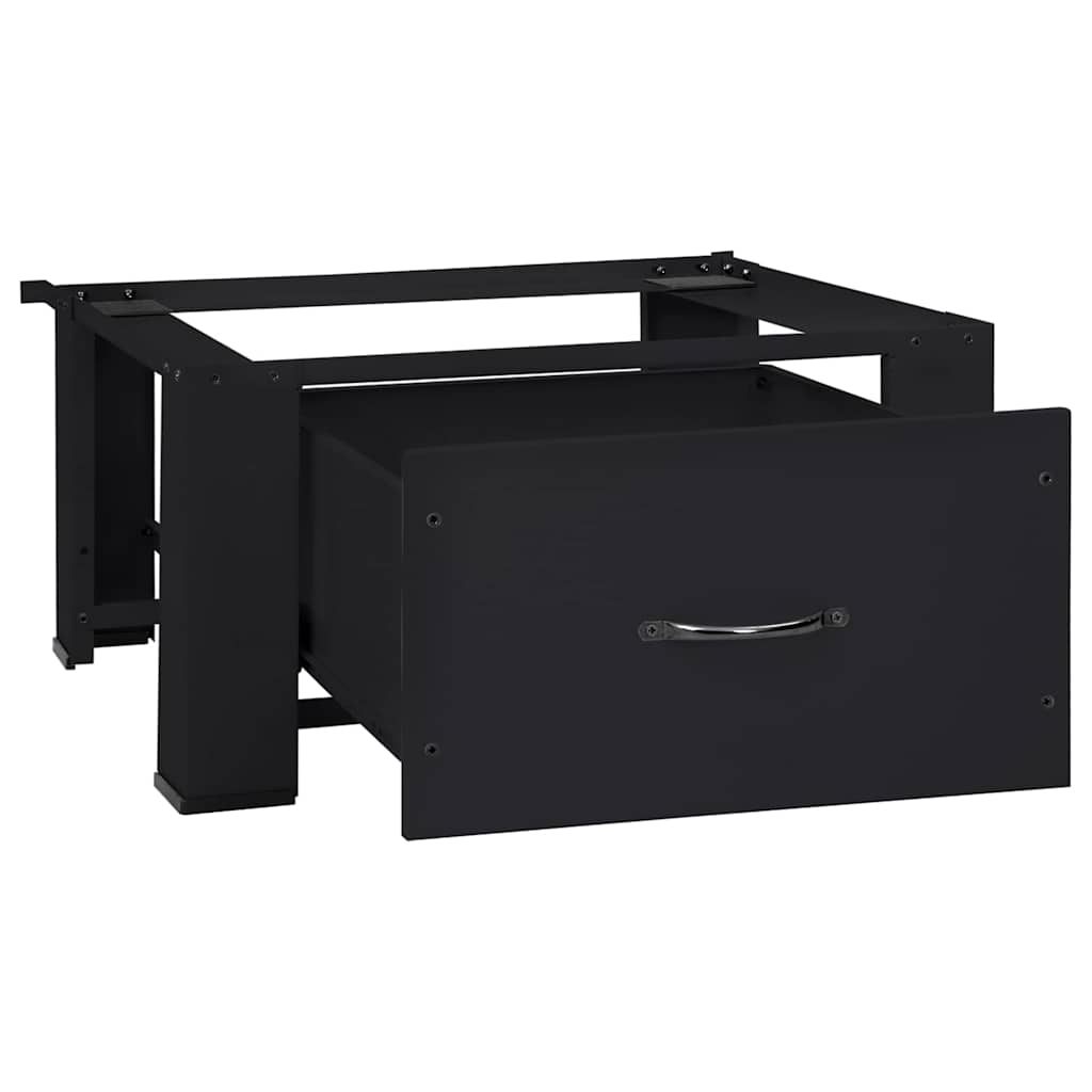 vidaXL Podstawka na Pralkę Czarny 64 x 55 x 32,5 cm Stal
