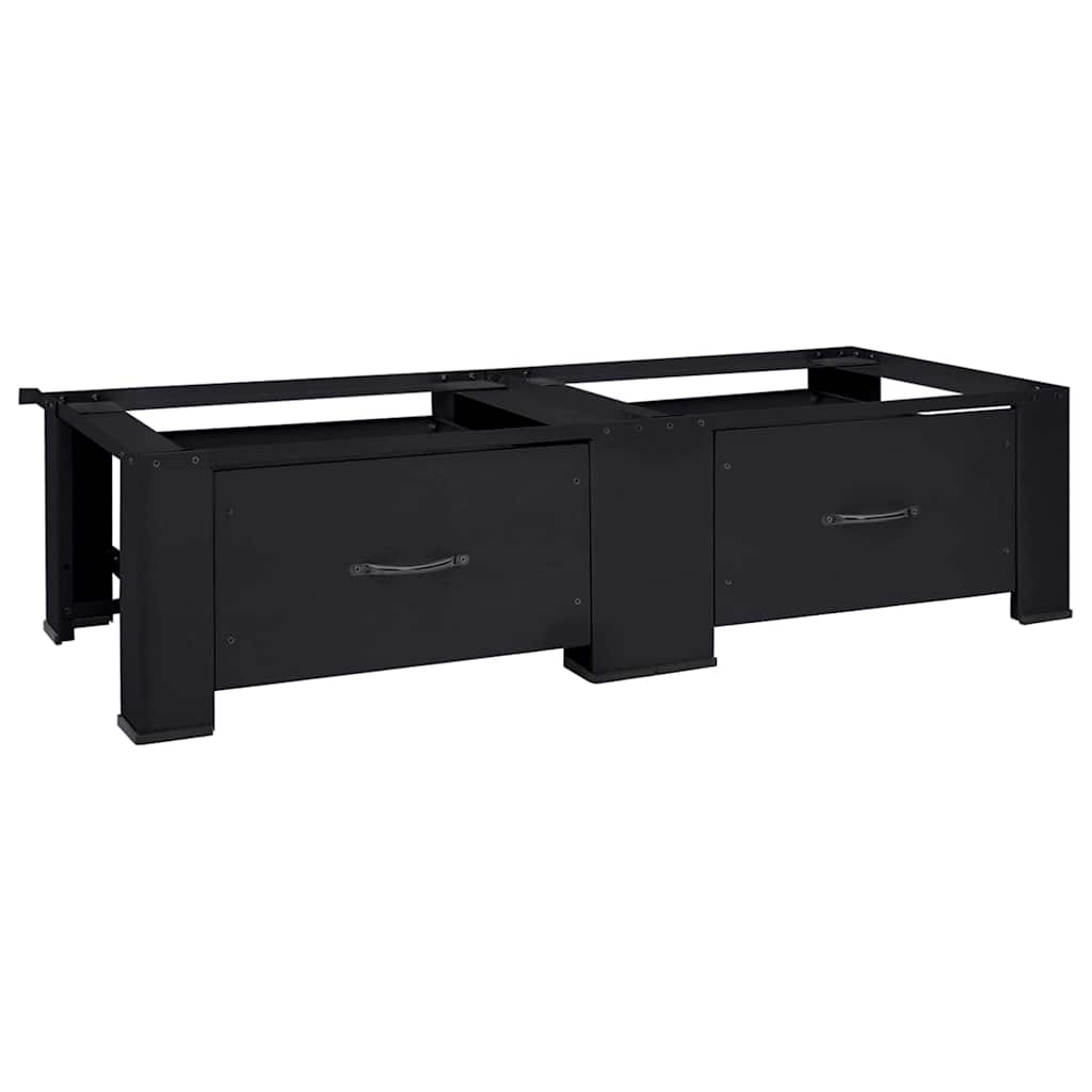 vidaXL Podstawka na Pralkę 2 pcs Czarny 127 x 54,5 x 32,5 cm Stal