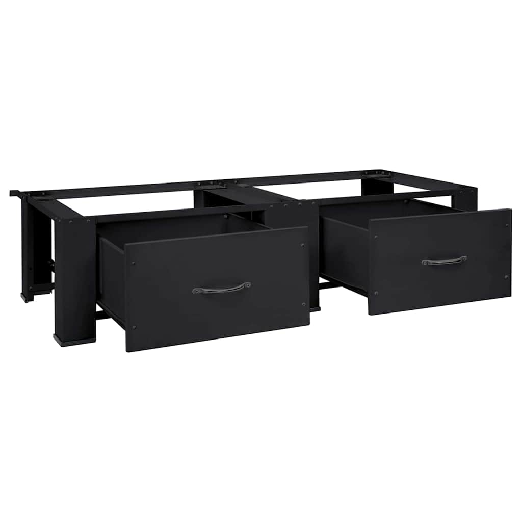 vidaXL Podstawka na Pralkę 2 pcs Czarny 127 x 54,5 x 32,5 cm Stal