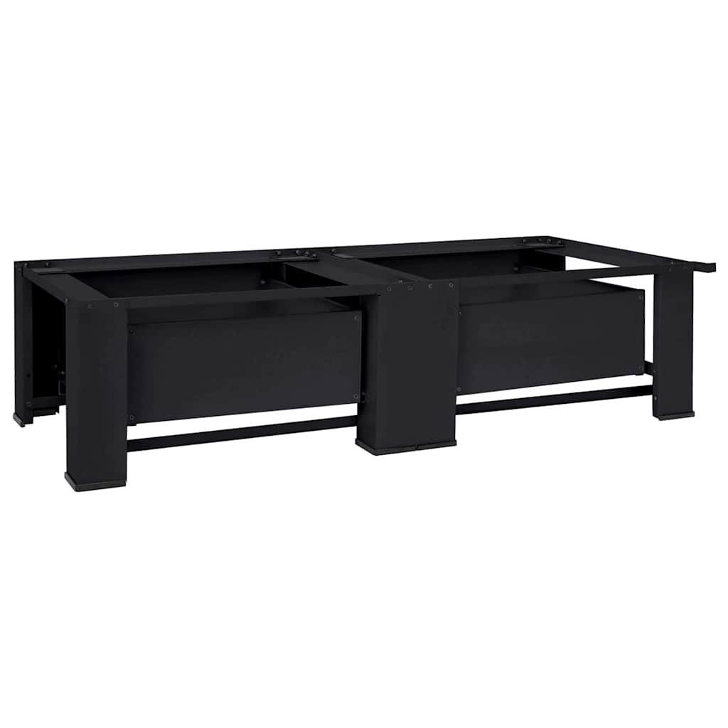 vidaXL Podstawka na Pralkę 2 pcs Czarny 127 x 54,5 x 32,5 cm Stal
