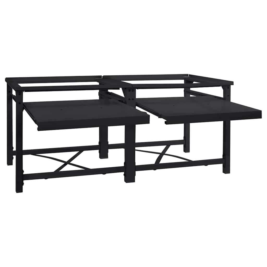 vidaXL Podstawka na Pralkę 2 pcs Czarny 120 x 56 x 52 cm Stal
