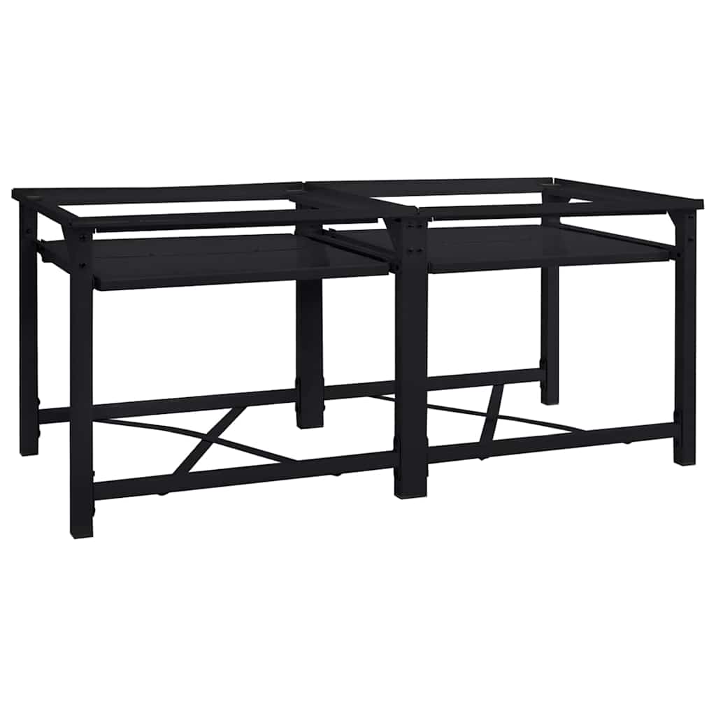 vidaXL Podstawka na Pralkę 2 pcs Czarny 120 x 56 x 52 cm Stal