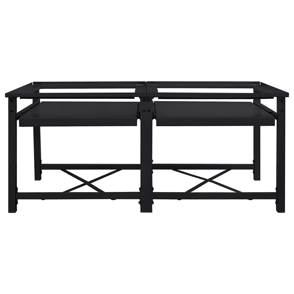 vidaXL Podstawka na Pralkę 2 pcs Czarny 120 x 56 x 52 cm Stal