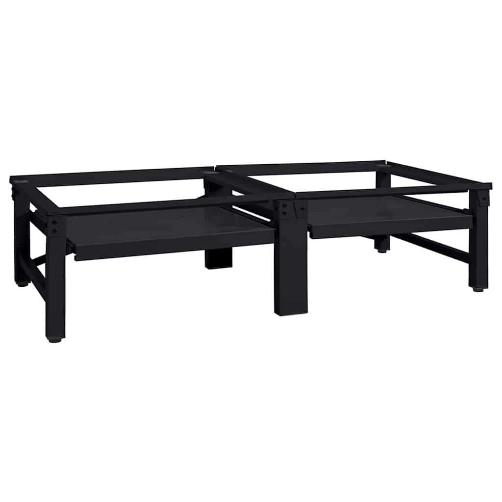 vidaXL Podstawka na Pralkę 2 pcs Czarny 124,5 x 61,5 x 32,5 cm Stal