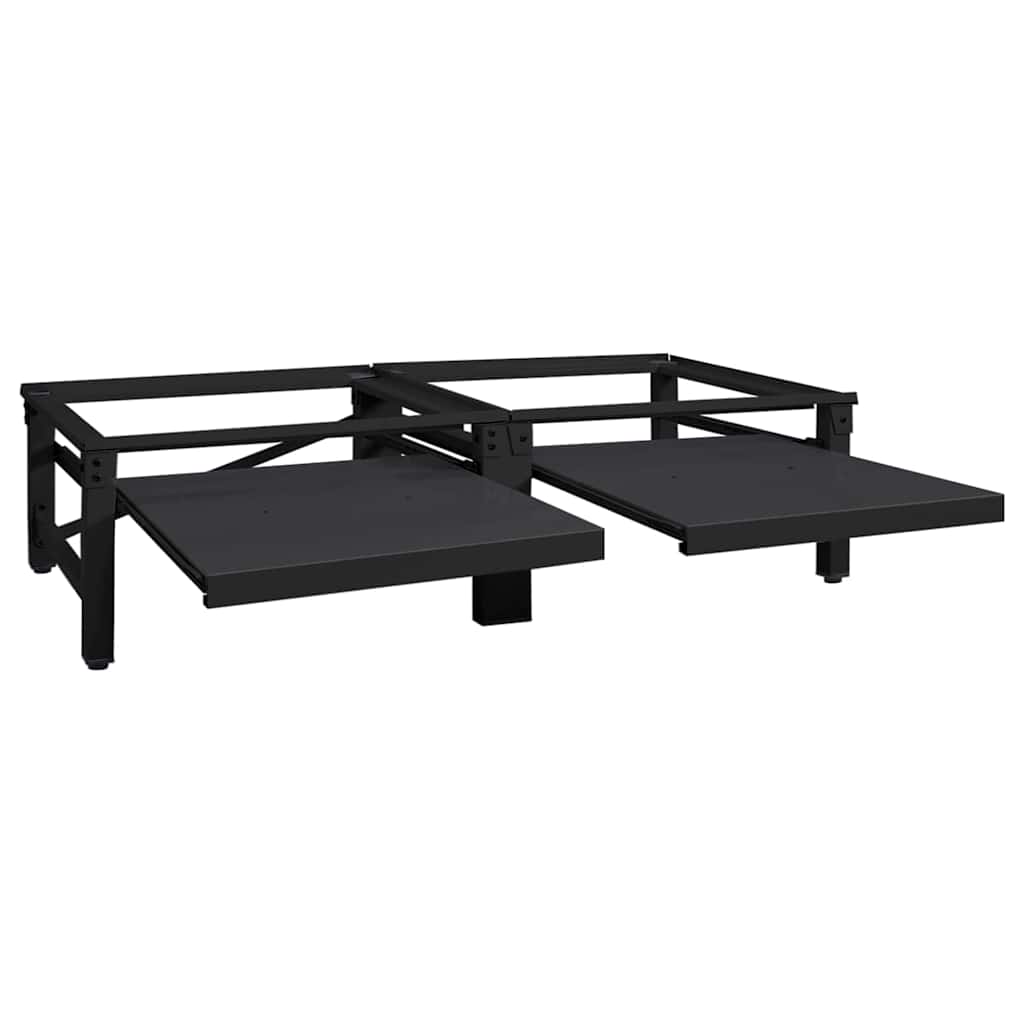 vidaXL Podstawka na Pralkę 2 pcs Czarny 124,5 x 61,5 x 32,5 cm Stal