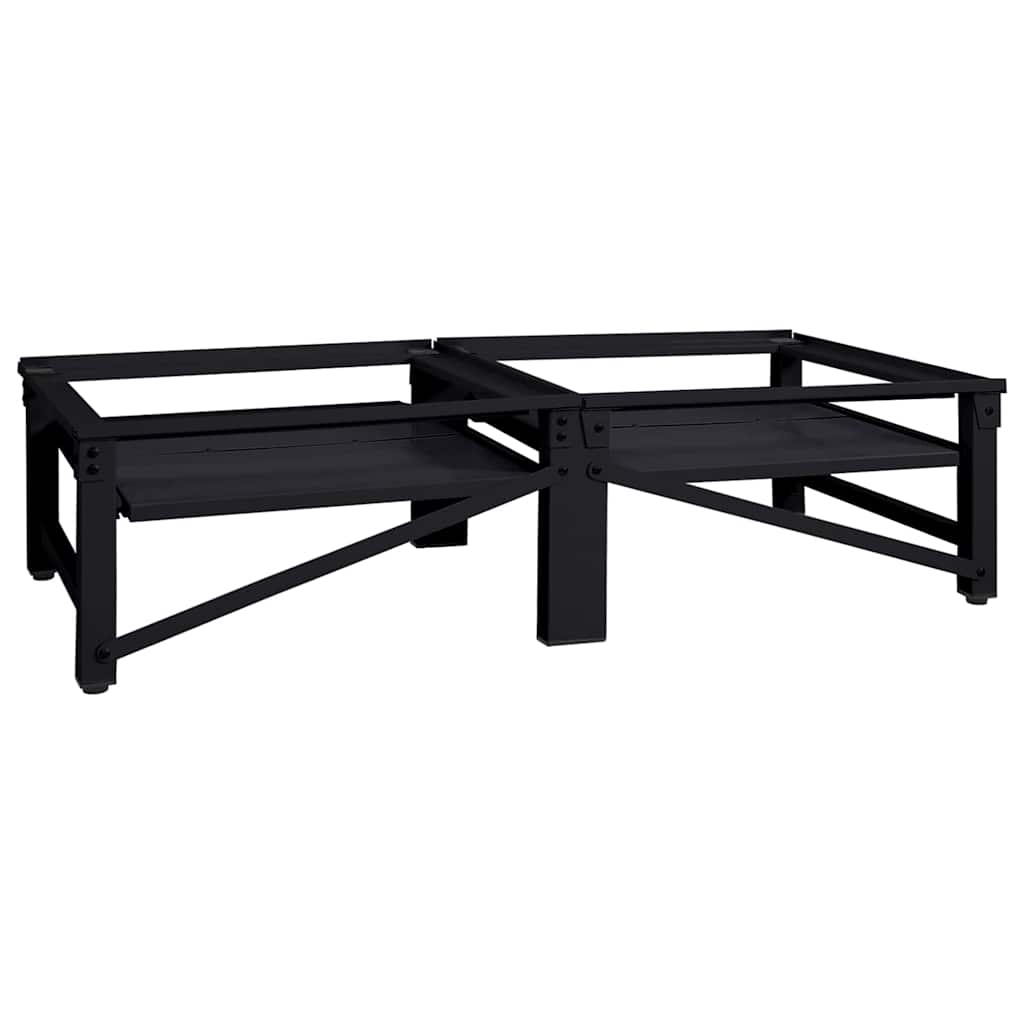 vidaXL Podstawka na Pralkę 2 pcs Czarny 124,5 x 61,5 x 32,5 cm Stal