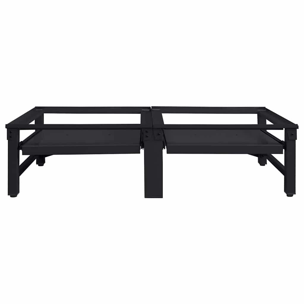vidaXL Podstawka na Pralkę 2 pcs Czarny 124,5 x 61,5 x 32,5 cm Stal