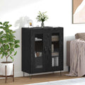 vidaXL Bufet Czarny Dąb 69,5 x 34 x 90 cm Materiał drewnopochodny