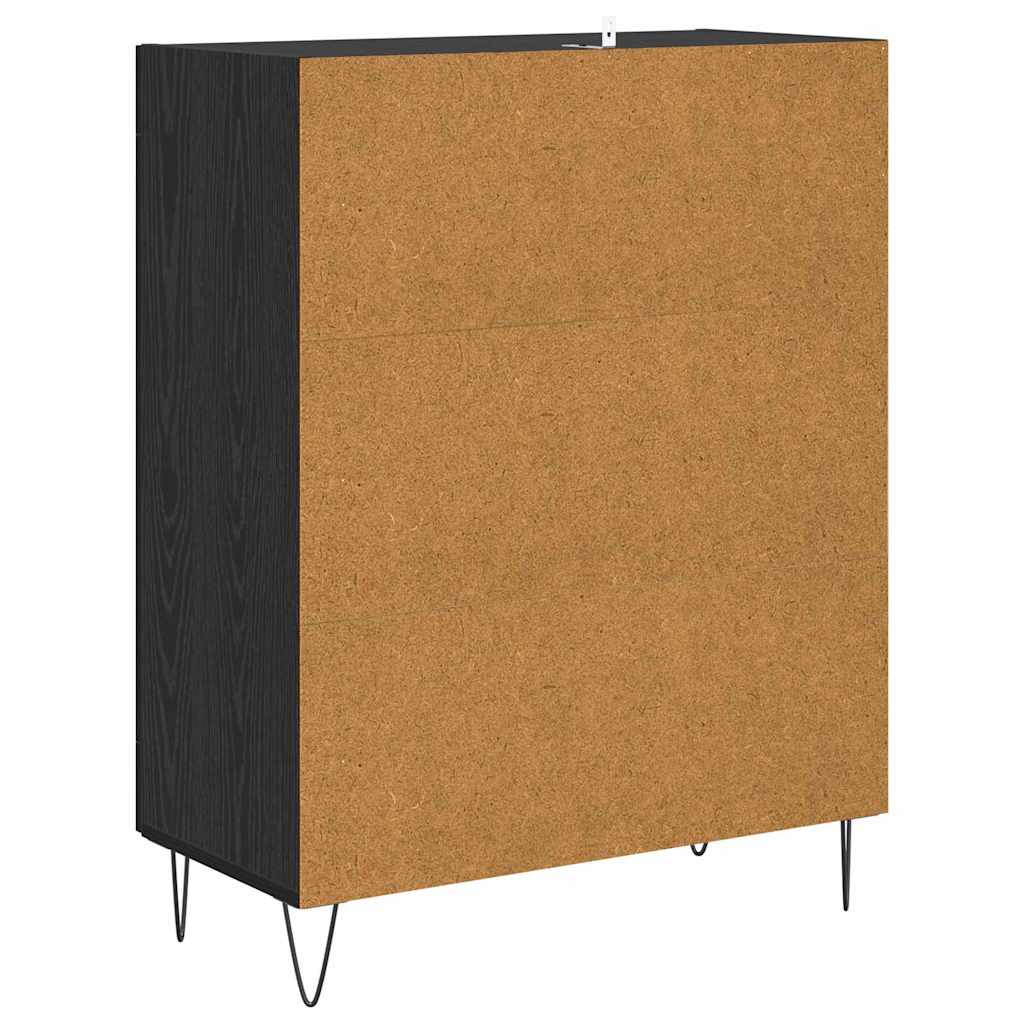 vidaXL Bufet Czarny Dąb 69,5 x 34 x 90 cm Materiał drewnopochodny