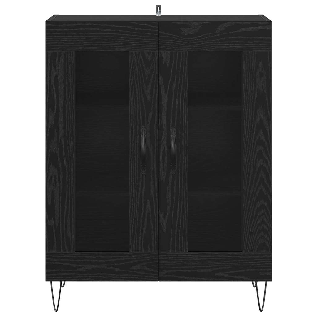 vidaXL Bufet Czarny Dąb 69,5 x 34 x 90 cm Materiał drewnopochodny