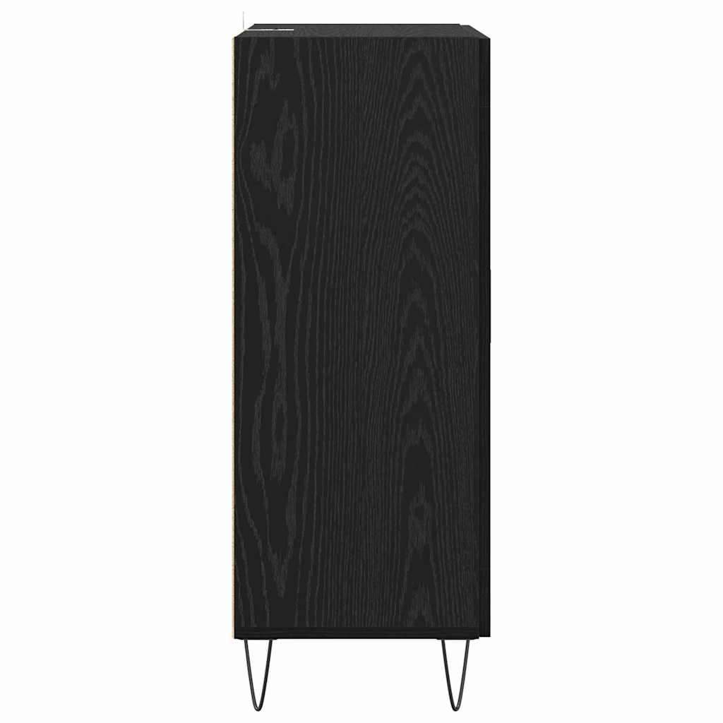 vidaXL Bufet Czarny Dąb 69,5 x 34 x 90 cm Materiał drewnopochodny