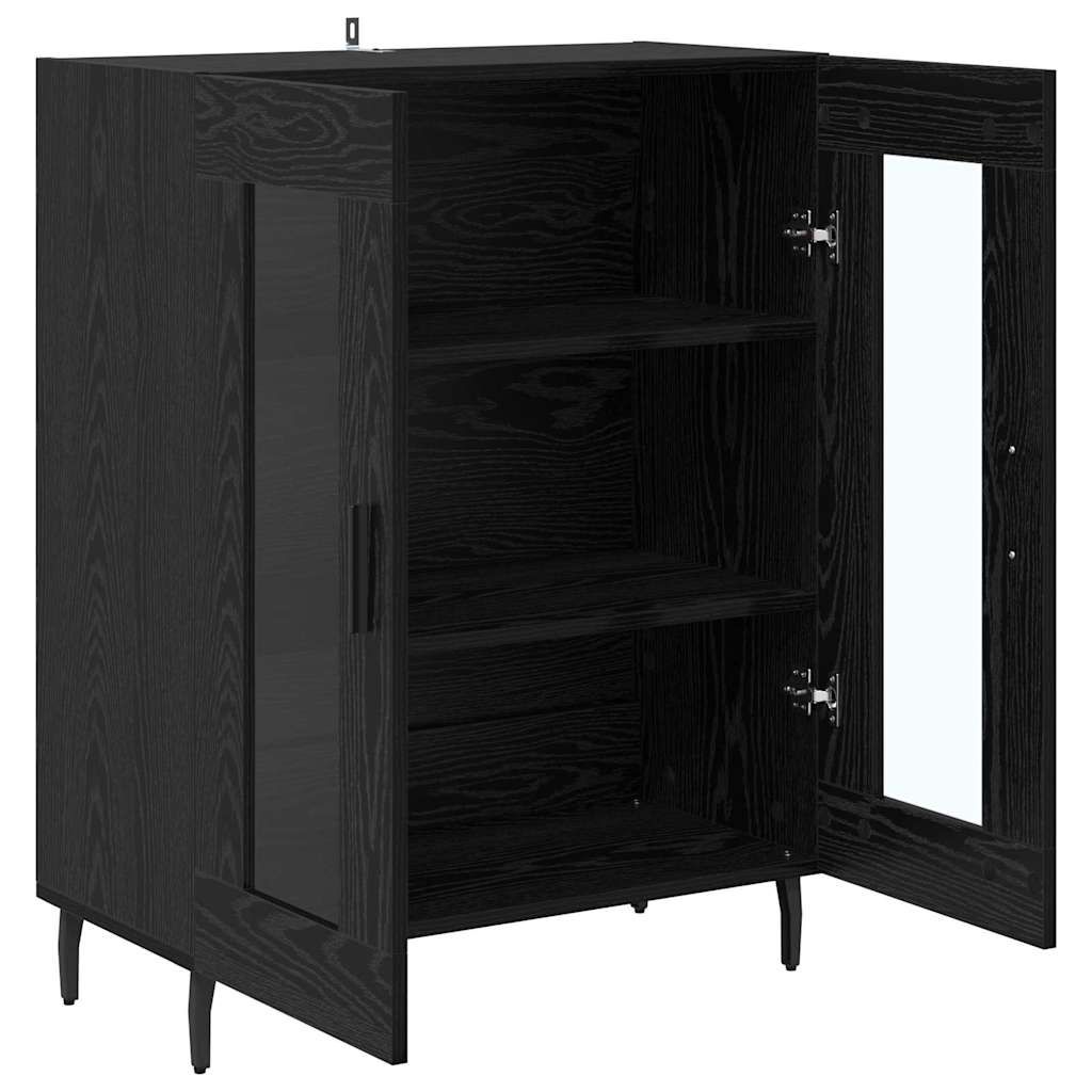 vidaXL Bufet Czarny Dąb 69,5 x 34 x 90 cm Materiał drewnopochodny