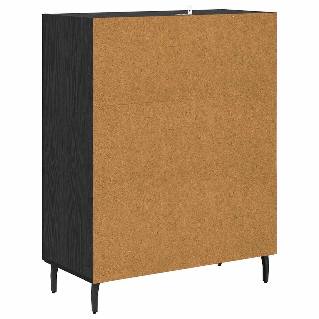 vidaXL Bufet Czarny Dąb 69,5 x 34 x 90 cm Materiał drewnopochodny