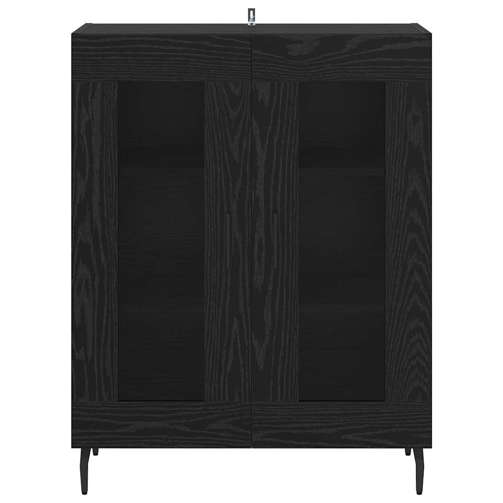 vidaXL Bufet Czarny Dąb 69,5 x 34 x 90 cm Materiał drewnopochodny