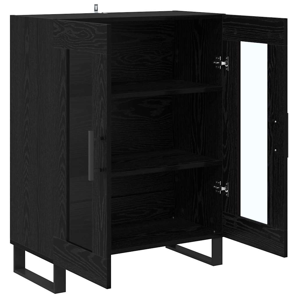 vidaXL Bufet Czarny Dąb 69,5 x 34 x 90 cm Materiał drewnopochodny