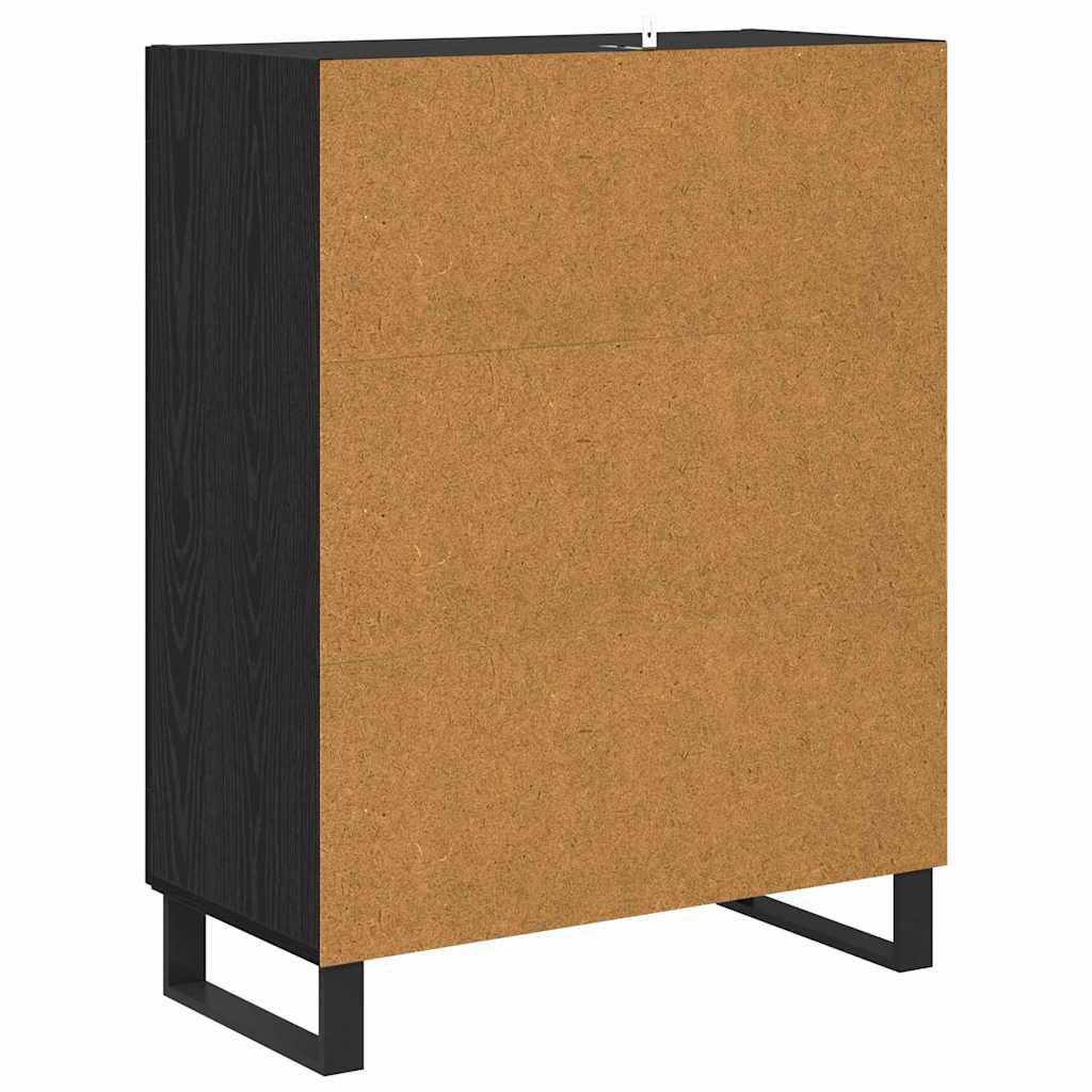 vidaXL Bufet Czarny Dąb 69,5 x 34 x 90 cm Materiał drewnopochodny