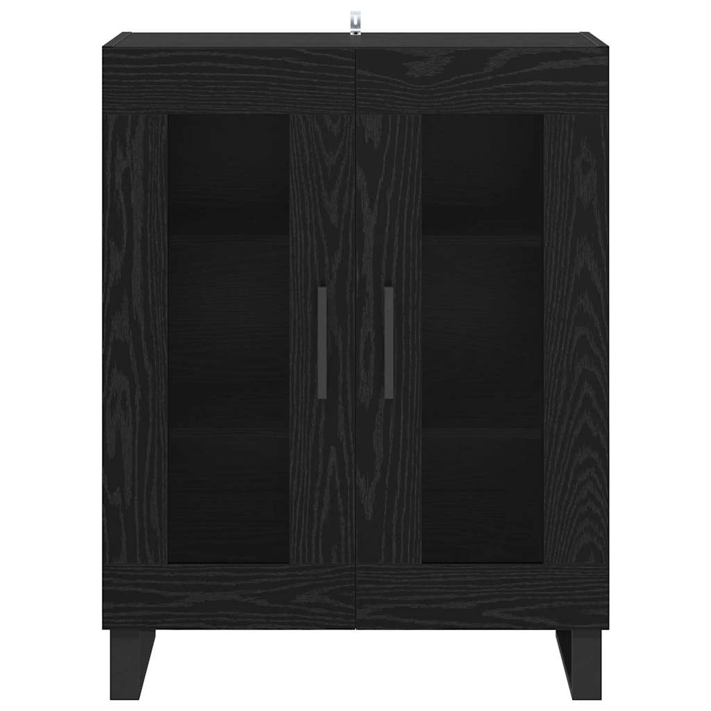 vidaXL Bufet Czarny Dąb 69,5 x 34 x 90 cm Materiał drewnopochodny