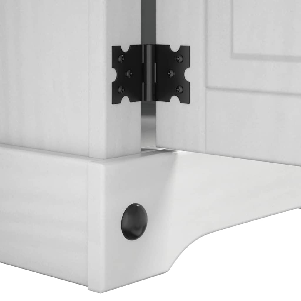 vidaXL Stolik nocny Corona Biały 35 x 32,5 x 58 cm Lite drewno sosnowe