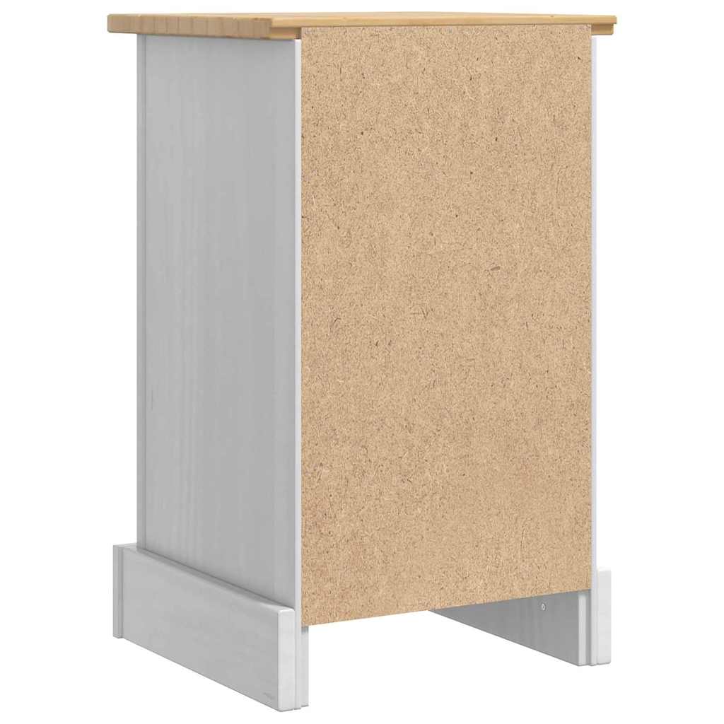 vidaXL Stolik nocny Corona Biały 35 x 32,5 x 58 cm Lite drewno sosnowe