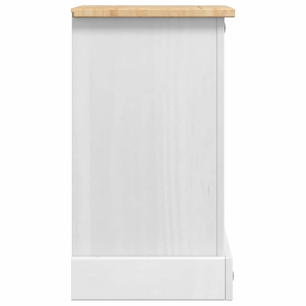 vidaXL Stolik nocny Corona Biały 35 x 32,5 x 58 cm Lite drewno sosnowe