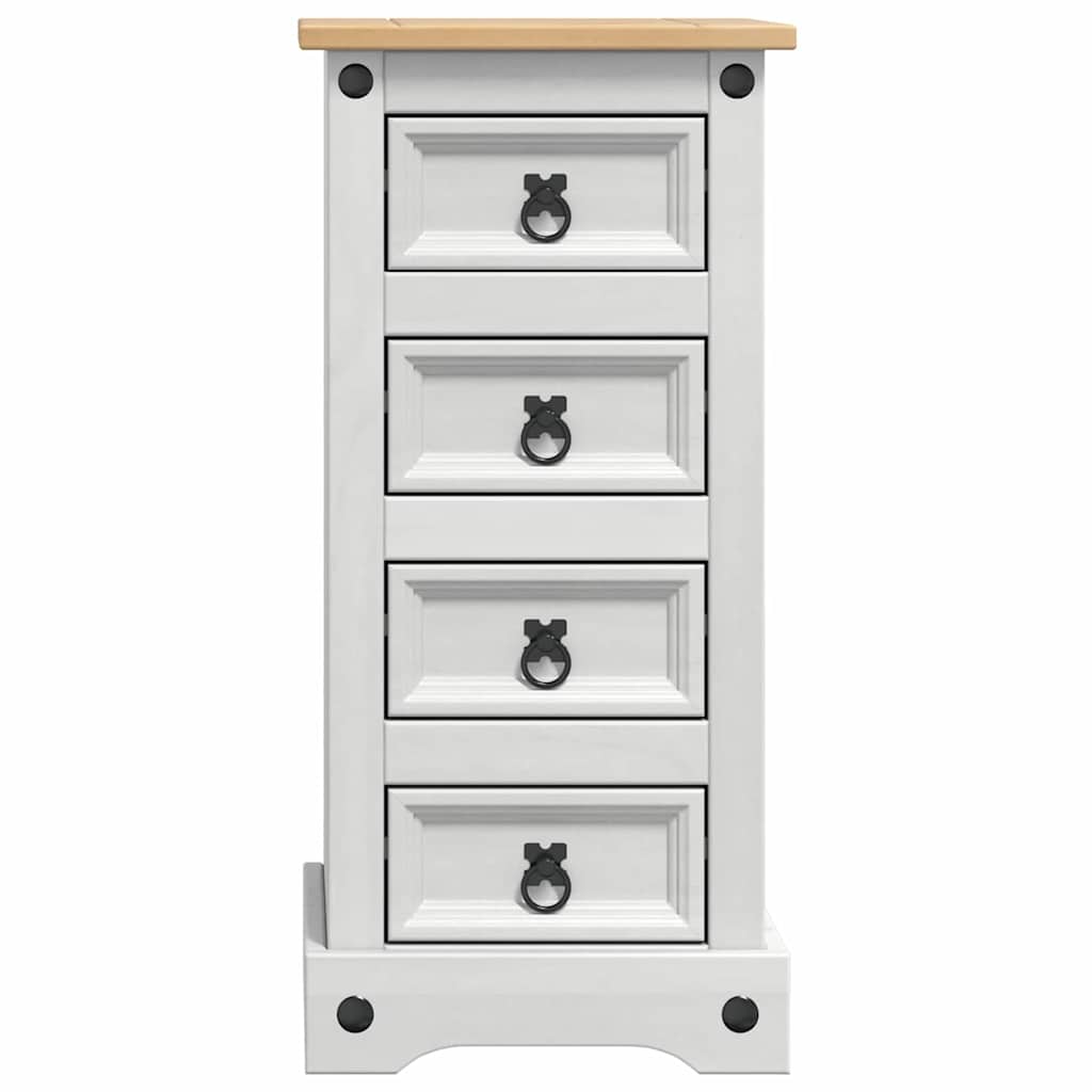 vidaXL Stolik nocny Corona Biały 35 x 32,5 x 74 cm Lite drewno sosnowe