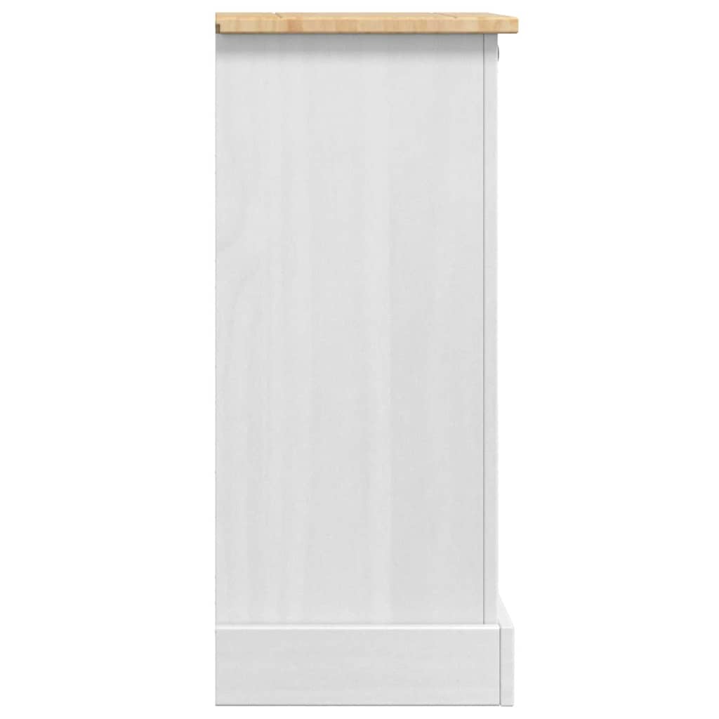 vidaXL Stolik nocny Corona Biały 35 x 32,5 x 74 cm Lite drewno sosnowe
