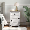 vidaXL Stolik nocny Corona Biały 45 x 35 x 64 cm Lite drewno sosnowe