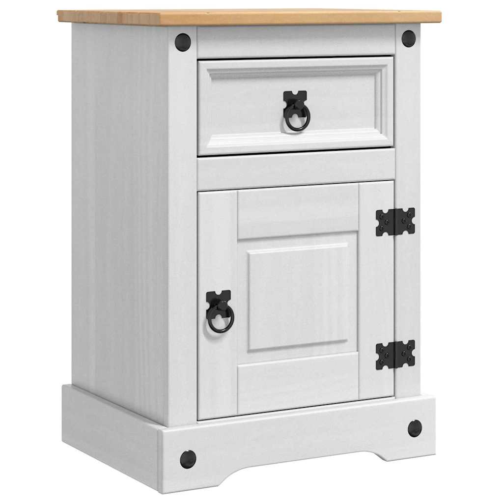 vidaXL Stolik nocny Corona Biały 45 x 35 x 64 cm Lite drewno sosnowe