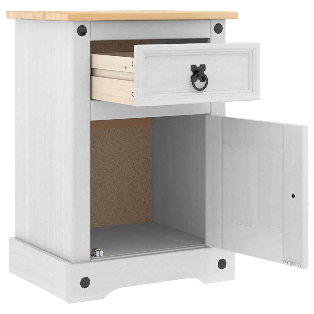 vidaXL Stolik nocny Corona Biały 45 x 35 x 64 cm Lite drewno sosnowe
