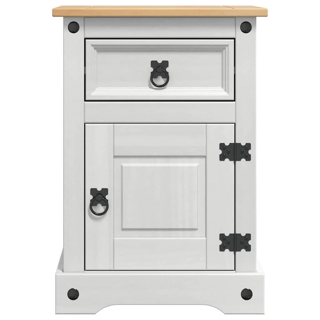 vidaXL Stolik nocny Corona Biały 45 x 35 x 64 cm Lite drewno sosnowe