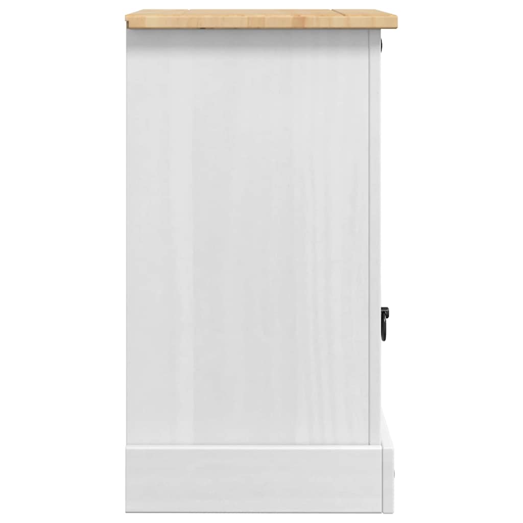 vidaXL Stolik nocny Corona Biały 45 x 35 x 64 cm Lite drewno sosnowe