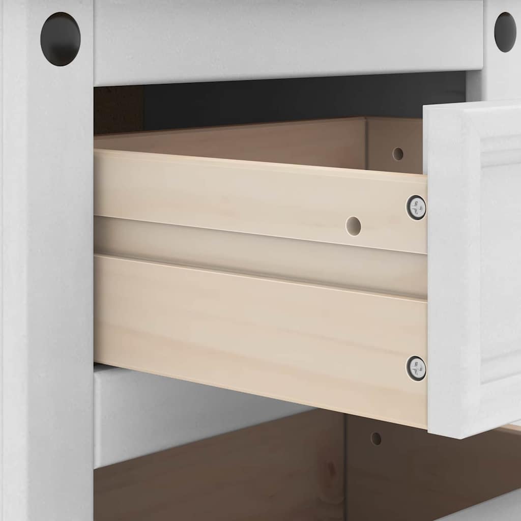 vidaXL Stolik nocny Corona Biały 45 x 35 x 64 cm Lite drewno sosnowe