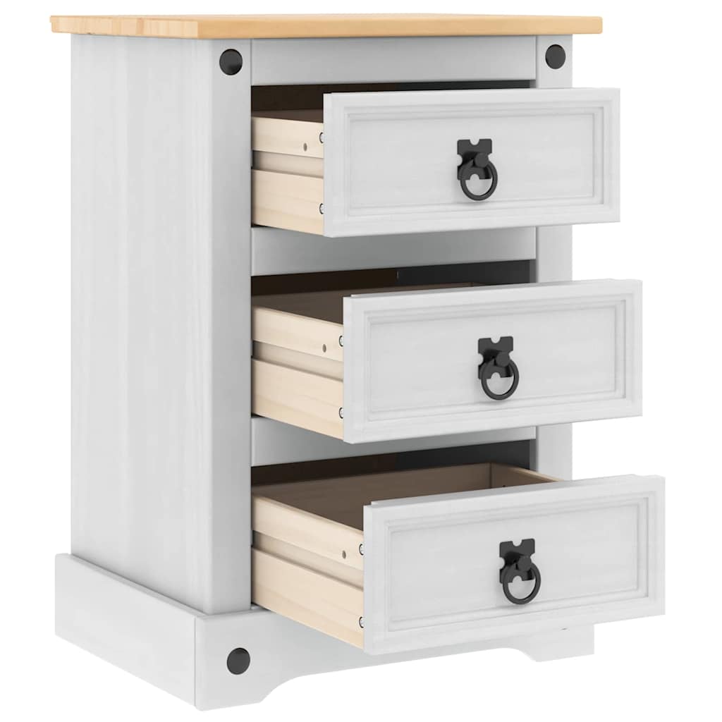 vidaXL Stolik nocny Corona Biały 45 x 35 x 64 cm Lite drewno sosnowe