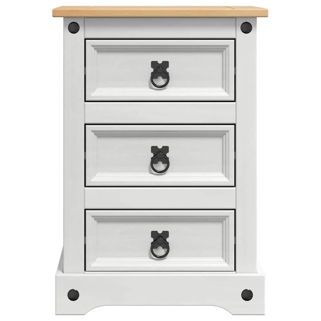 vidaXL Stolik nocny Corona Biały 45 x 35 x 64 cm Lite drewno sosnowe