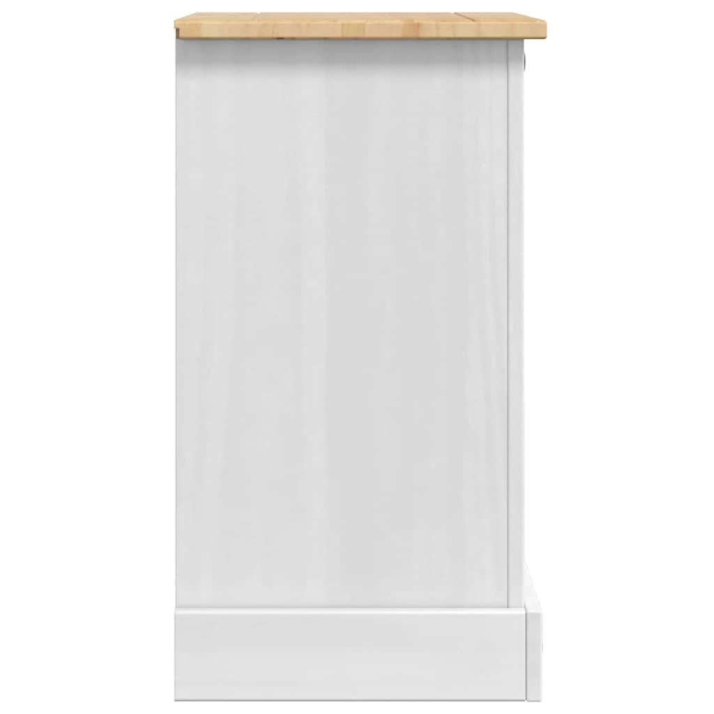 vidaXL Stolik nocny Corona Biały 45 x 35 x 64 cm Lite drewno sosnowe