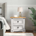 vidaXL Stolik nocny Corona Biały 53 x 39 x 47 cm Lite drewno sosnowe