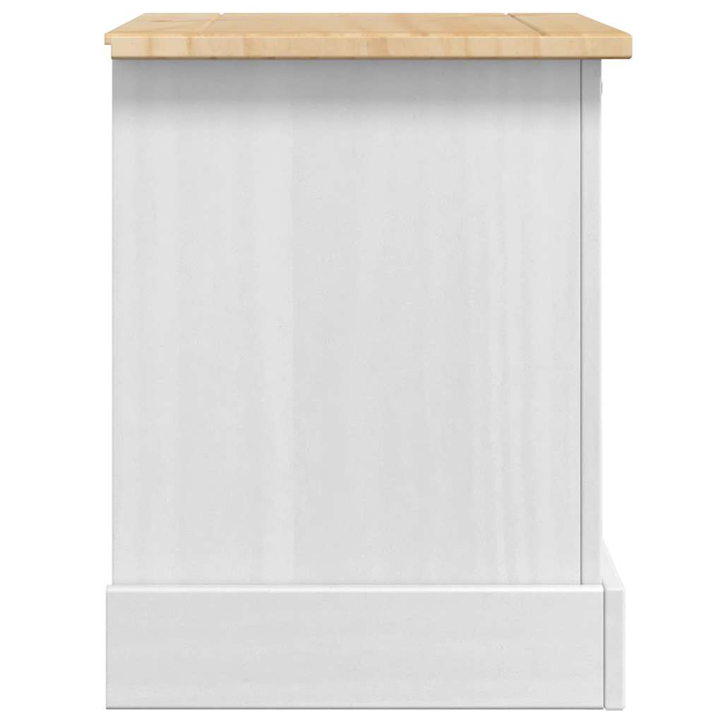 vidaXL Stolik nocny Corona Biały 53 x 39 x 47 cm Lite drewno sosnowe