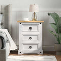 vidaXL Stolik nocny Corona Biały 53 x 39 x 66 cm Lite drewno sosnowe
