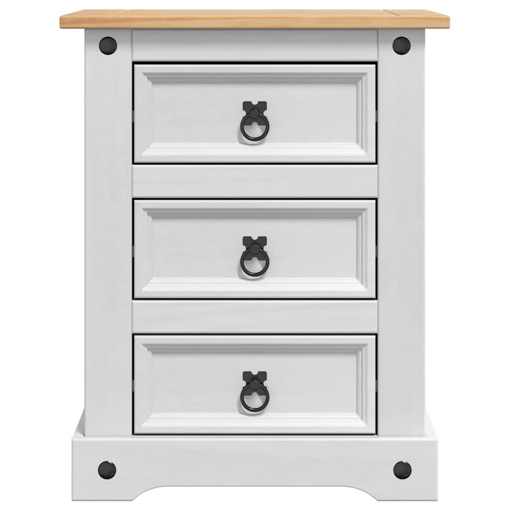 vidaXL Stolik nocny Corona Biały 53 x 39 x 66 cm Lite drewno sosnowe
